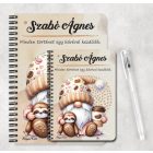 Személyre szabható - Kávés manó cuki lajhárral mintás füzet