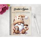 Személyre szabható - Kávés manó cuki lajhárral mintás füzet