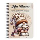 Személyre szabható - Cuki kávés manó könyvvel mintás füzet