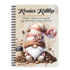 Személyre szabható - Kávés manó kávébabbal mintás füzet