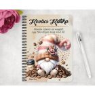 Személyre szabható - Kávés manó kávébabbal mintás füzet