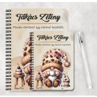 Személyre szabható - Kávés manó sütikével mintás füzet