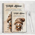 Személyre szabható - Cappucino kávés manó lány mintás füzet