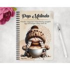 Személyre szabható kávés manó lány - Imádom a kávét mintás füzet