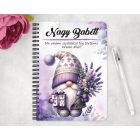 Személyre szabható - Levendulás manó ajándékkal mintás füzet