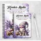 Személyre szabható - Levendulás manó csüccs mintás füzet