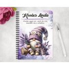 Személyre szabható - Levendulás manó csüccs mintás füzet