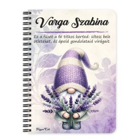  Személyre szabható - Illatos Levendulás manó mintás füzet