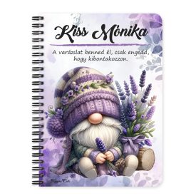   Személyre szabható - Tündéri Levendulás manó mintás füzet