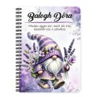 Személyre szabható - Kalandor Levendulás manó mintás füzet