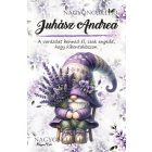 Személyre szabható - Levendulás manó egy csokorral mintás füzet