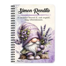   Személyre szabható - Édes Levendulás manó mintás füzet