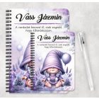 Személyre szabható - Lufis levendulás manólány mintás füzet