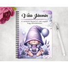 Személyre szabható - Lufis levendulás manólány mintás füzet