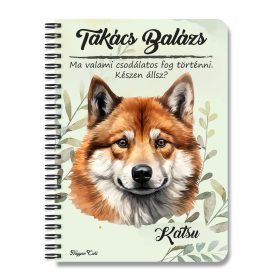 Személyre szabható - Vörös Akita portré mintás füzet