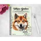 Személyre szabható - Vörös Akita portré mintás füzet