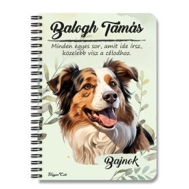   Személyre szabható - Ausztrál juhászkutya portré mintás füzet