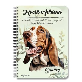 Személyre szabható - Basset Hound portré mintás füzet