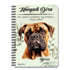 Személyre szabható -  Bullmasztiff portré mintás füzet