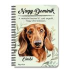 Személyre szabható - Barna tacskó portré mintás füzet