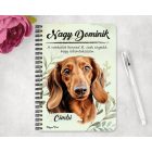 Személyre szabható - Barna tacskó portré mintás füzet