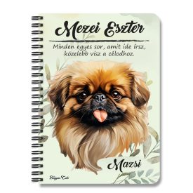   Személyre szabható - Barna pekingi palotakutya portré mintás füzet