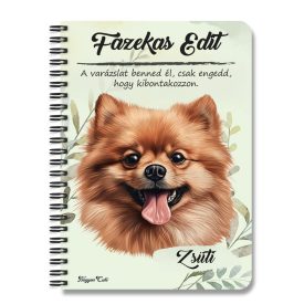   Személyre szabható -  Barna pomerániai törpespicc portré mintás füzet