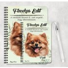 Személyre szabható -  Barna pomerániai törpespicc portré mintás füzet