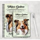 Személyre szabható - Vidám Skót juhászkutya portré mintás füzet