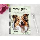 Személyre szabható - Vidám Skót juhászkutya portré mintás füzet