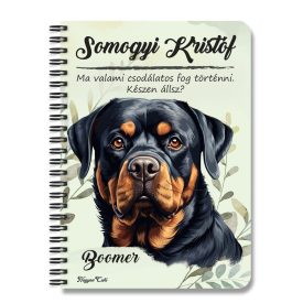 Személyre szabható - Rottweiler portré mintás füzet