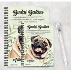 Személyre szabható - Barna mopsz portré mintás füzet