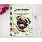 Személyre szabható - Barna mopsz portré mintás füzet