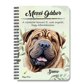 Személyre szabható -  Sharpei portré mintás füzet