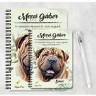 Személyre szabható -  Sharpei portré mintás füzet