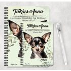 Személyre szabható - Fekete Csivava portré mintás füzet
