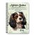 Személyre szabható - Trikolor Cavalier King Charles spániel portré mintás füzet