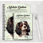Személyre szabható - Trikolor Cavalier King Charles spániel portré mintás füzet