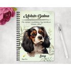 Személyre szabható - Trikolor Cavalier King Charles spániel portré mintás füzet