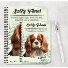 Személyre szabható - Vörös Cavalier King Charles spániel portré mintás füzet