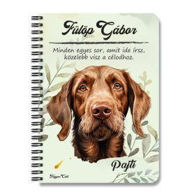   Személyre szabható - Drótszőrű magyar vizsla portré mintás füzet