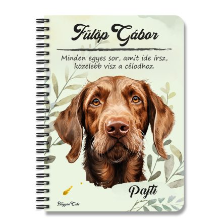 Személyre szabható - Drótszőrű magyar vizsla portré mintás füzet