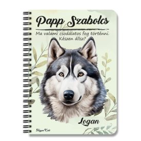 Személyre szabható - Husky portré mintás füzet
