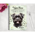 Személyre szabható - Fekete Affenpinscher portré mintás füzet