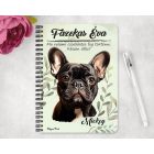 Személyre szabható - Fekete francia bulldog portré mintás füzet