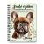 Személyre szabható - Barna francia bulldog portré mintás füzet