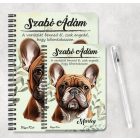 Személyre szabható - Barna francia bulldog portré mintás füzet