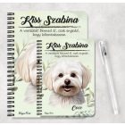 Személyre szabható - Máltai selyemkutya portré mintás füzet