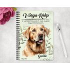 Személyre szabható - Sárga Labrador Retriever portré mintás füzet