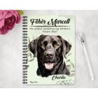 Személyre szabható - Fekete Labrador Retriever portré mintás füzet